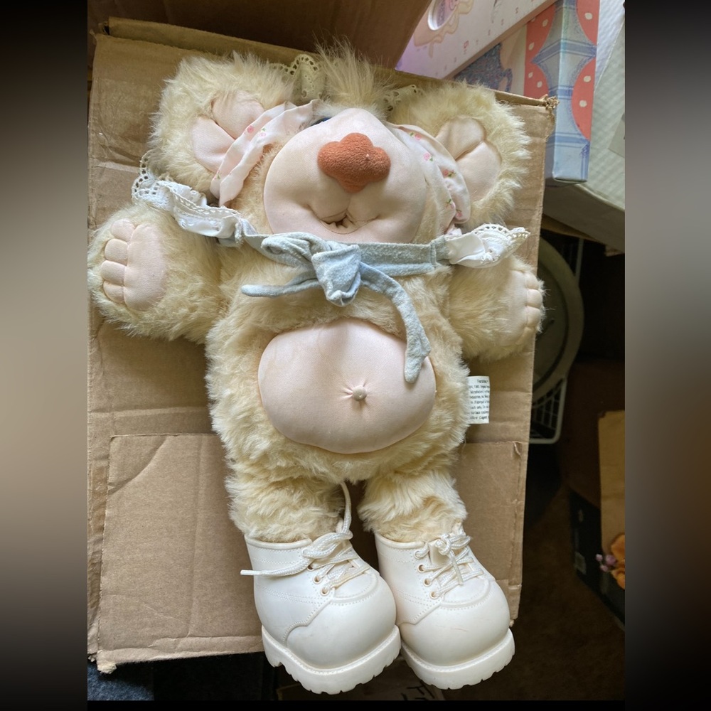 Vintage Plush Beige “FURSKINS” Bear Stuffed Animal with White Boots